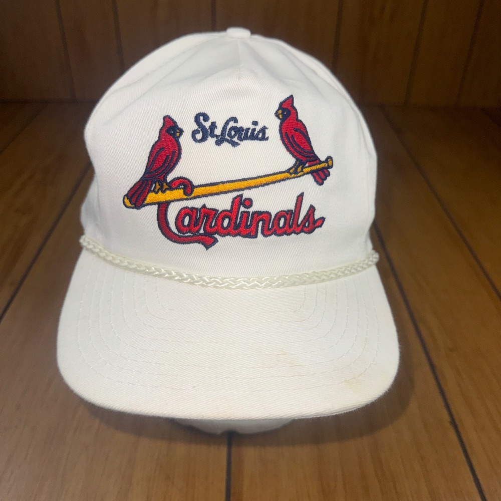 Vintage St Louis Cardinals Hat Annco MLB Snapback‎ White Rope Cap Med/Large